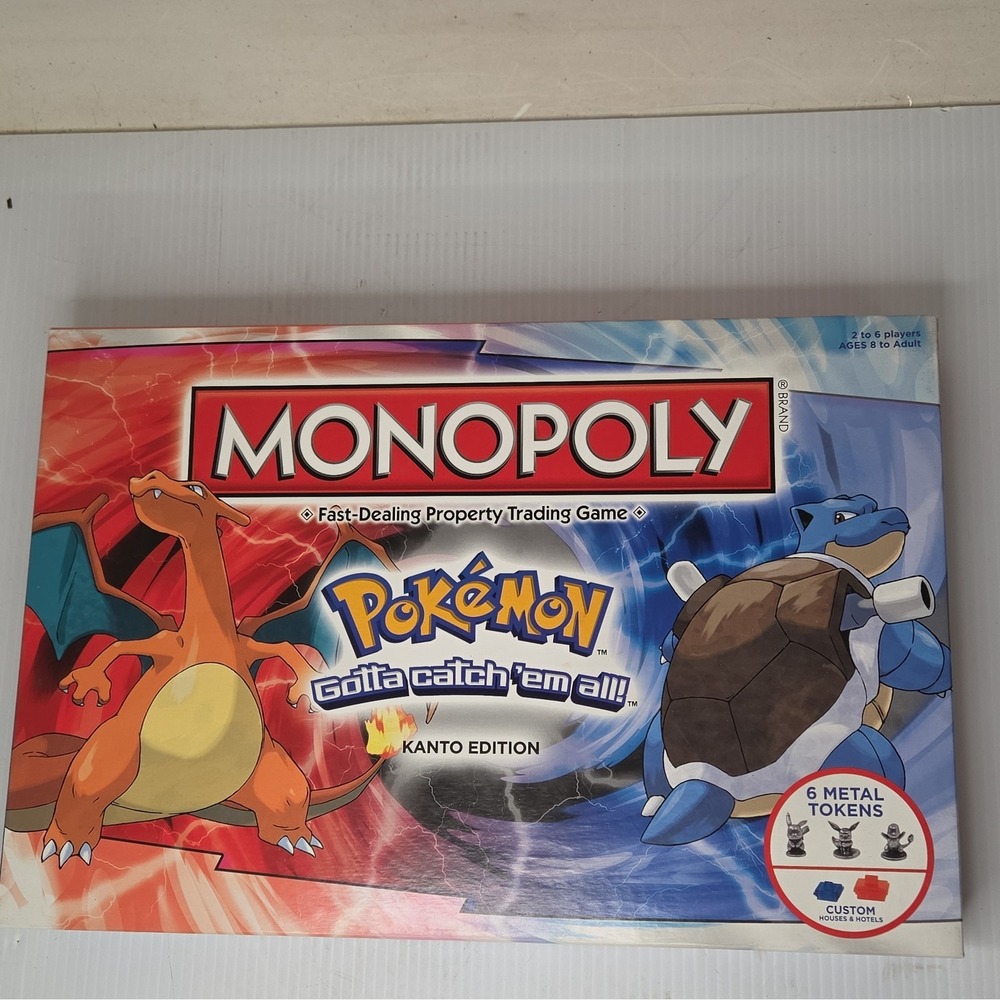 MONOPOLY Pokémon Kanto Edition Board Game Complete Set 2014 Hasbro